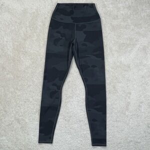 Alo Leggings Womens Small Black Camouflage Yoga Pants Skinny Active *No Care Tag